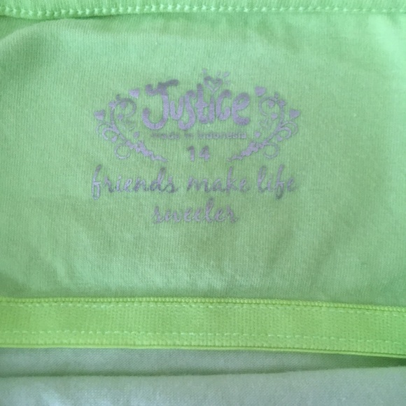 Sparkly Lime Green Justice Tank Top - Picture 3 of 3